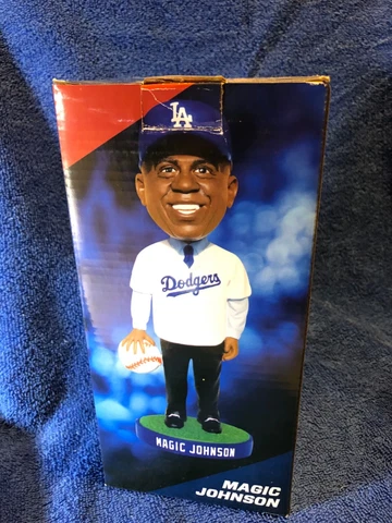 2013  Magic Johnson Dodgers Bobblehead SGA New in box Lakers MSU Cover