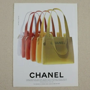 Vintage Chanel Print Ad 1997 Paper Magazine Clipping 90s Fashion Art Bag Purse - Foto 1 di 7