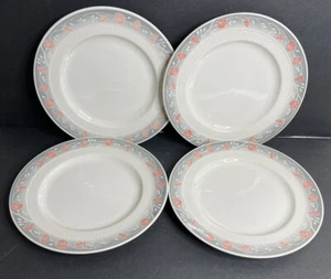 4 Syracuse Maymont Essteller 10 3/4" grau rosa Blumen Restaurant Porzellan Geschirr - Bild 1 von 6