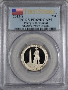 2013 S PERRYS MEMORIAL NP QUARTER 25C PCGS PR69DCAM FIRST STRIKE FS 69  27353902 - Picture 1 of 2