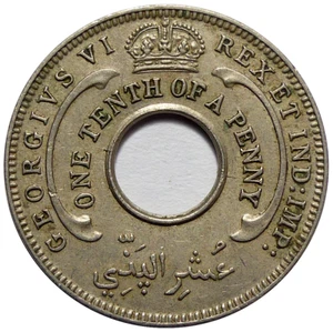 BRITISH WEST AFRICA 1/10 Penny 1938 - Picture 1 of 2