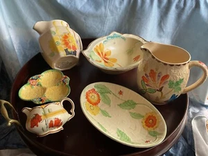 6 Vintage/Retro handbemalte Blumenkeramik, verschiedene Hersteller, alles gut - Bild 1 von 24