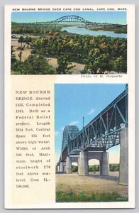 Postal de colección nuevo puente Bourne sobre el canal de Cape Cod Massachusetts - Imagen 1 de 3