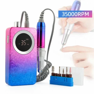Portable Cordless Rechargeable Electric Nail Drill File Manicure Color Gradient - Picture 1 of 12