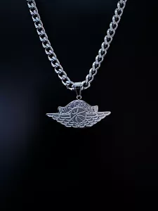 Collar Air Jordan - Jumpman - 5mm Cubano - Cadena Plata 22" - Baloncesto NBA - Imagen 1 de 2