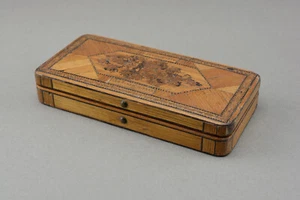 Antique Victorian straw work stamp box Ricordo di Lugano - Picture 1 of 7