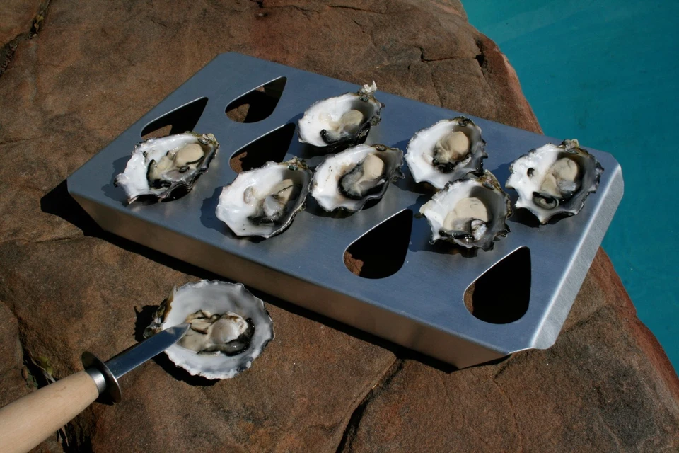 ~Oyster Steady Tray~ Cooking & Serving Tray Cooks 1 Dozen In Oven Or Grill - Image 1 of 4