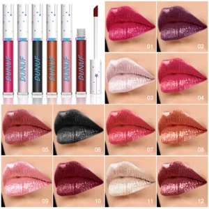 12 Color Shimmer Liquid Lipstick Long Lasting Waterproof Glossy Finish Lip Gloss - Picture 1 of 22