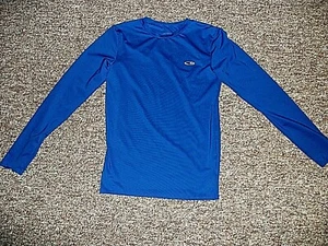 CHAMPION BRAND LONG SLEEVE T SHIRT YOUTH SIZE L POLYESTER ELECTRIC BLUE - Picture 1 of 3