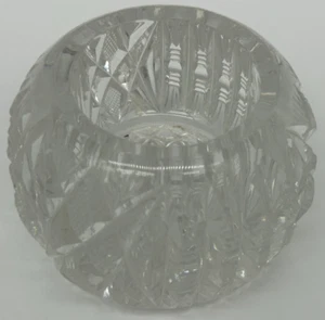 Heavy Glass Candleholder Paperweight~USED~Hobstar Design on Bottom - Picture 1 of 4