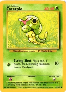 Caterpie 45/102 Base Set Common 1999 Pokémon Game Card WOTC - Picture 1 of 4