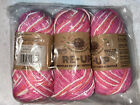 Lot of 3 Lion Brand Yarns Re-Up Bubble Gum Article 834 Color 502 Lot 635020 NEW