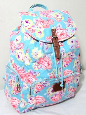 Y2K VICTORIA SECRET PINK  Floral ROSE LOGO CARRY ON WEEKENDER BOOK BAG BACKPACK - Image 1 of 4