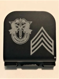 US ARMY SF Crest & Seargent Stripes Laser Etched Aluminum Hat Clip Brim-it - Picture 1 of 9