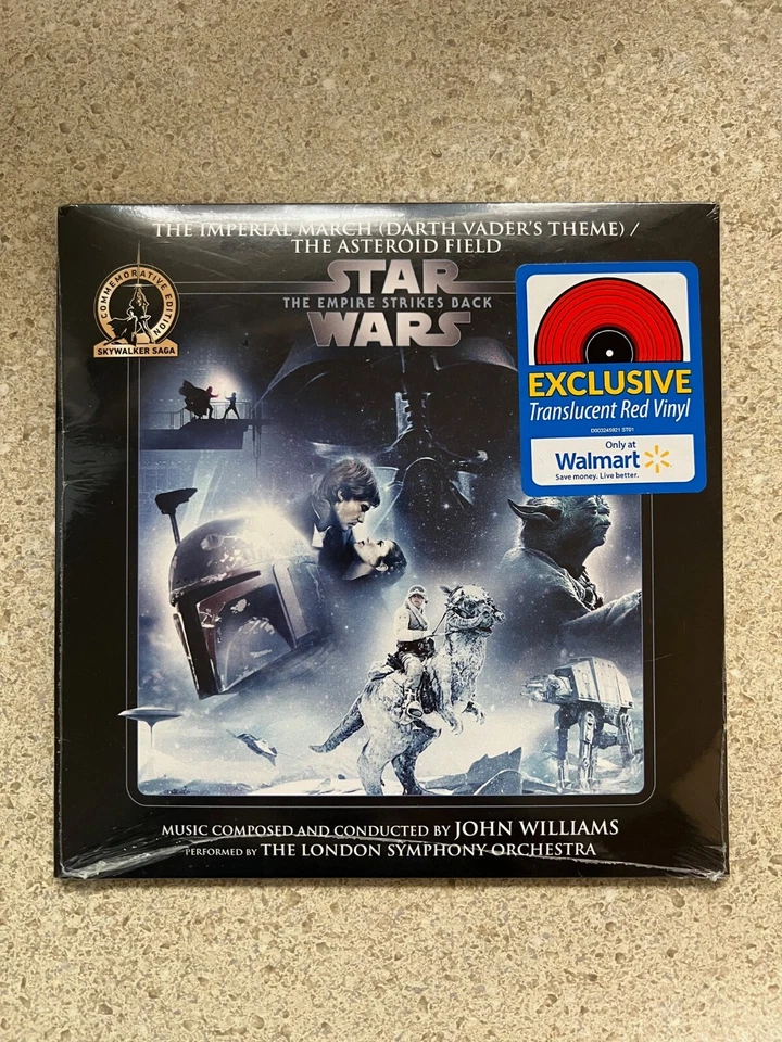 Star Wars The Empire Strikes Back 7" Red Color Vinyl 45 Walmart