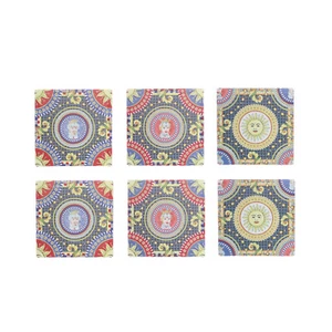 Set sottobicchieri Sicilia quadrati in ceramica, da 6 pezzi multicolore - Foto 1 di 7