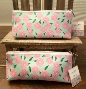 Aqua & Pink Grapefruit Pencil Case Set of 2 by Danielle Creations,Grapefruit Bag - Picture 1 of 12