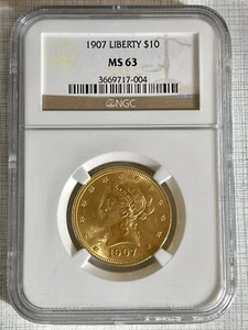 USA 1907 Liberty $10 Gold NGC MS63 SKU# 3478 - Picture 1 of 2