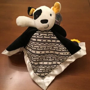 Mary Meyer Black White Dog Lovey Security Blanket Teether Crinkle New - Picture 1 of 8
