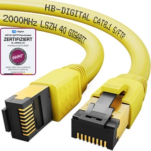 Cat8 CAT 8.1 Netzwerkkabel Patchkabel S/FTP Halogenfrei LSZH RJ45 LAN Kabel PIMF - Afbeelding 1 van 22