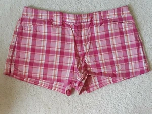 Girls So Stretch Size 9 Pink Checkered Boy Cut Shorts - Picture 1 of 3