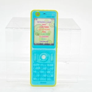 Teléfono abatible Kyocera Honey Bee azul verde japonés Garakei Keitai Willcom usado - Imagen 1 de 3