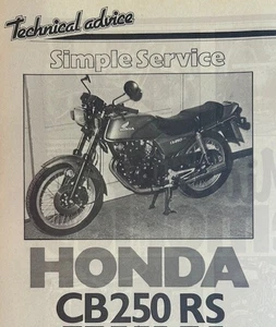 HONDA CB250 RS - ORIGINAL SIMPLE SERVICE ARTICLE FROM 1982 COVERING 2 PAGES - Picture 1 of 5