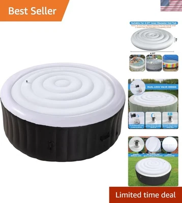 Durable 4.5 Ft PVC Hot Tub Cover - Weatherproof, Folding Design for Spa Use - Image 1 of 4