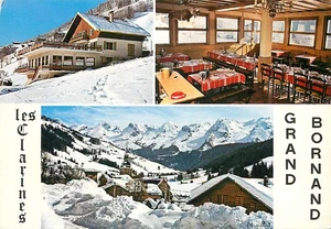 Les Clarines Grand Bornand Skigebiet Winterurlaub Alpen Vintage Postkarte - Picture 1 of 2