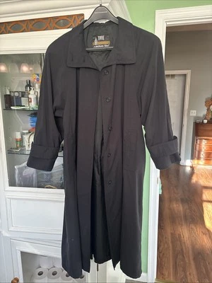 Towne London туман женщин черный Тренч государства размер 10P, действительно работает 12. С подкладкой - Изображение 1 из 4