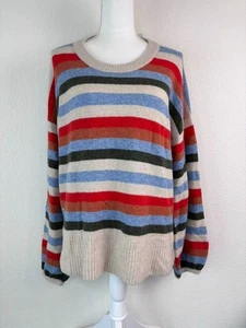 Madewell women's XL striped Calyse balloon sleeve crewneck pullover sweater NWT - Picture 1 of 9