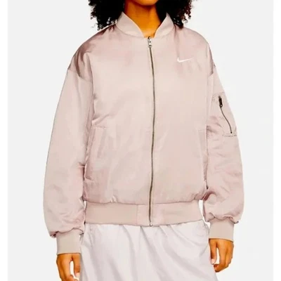 Nike Womens Reversible Bomber Jacket Padded Quilted Full Zip Pink Medium - Image 1 of 4