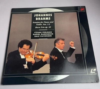 Sony Classics LaserDisc Johannes Brahms Sonatas Perlman Barenboim Clevenger - Image 1 of 2