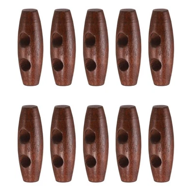 10 botones de palanca de madera 35 mm 2 agujeros madera oliva botón de costura, granate Foto 1 de 4