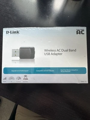 NEW SEALED DWA-171 D-Link Wireless AC Dual Band USB Wi-Fi Network Adapter - Image 1 of 3