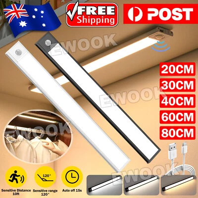 LED Motion Sensor Under Closet Light Rechargeable Magnetic Cabinet Dimmable Lamp - image 1 of 4