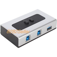 2 Port USB 3.0 High Quality Manual Sharing Switch BOX 2:1 1A 2B SELECTOR Printer