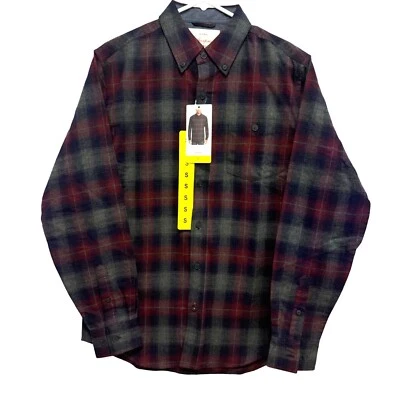 Camisa xadrez masculina vintage à prova de intempéries tamanho pequeno botão pequeno P - Imagem 1 de 4