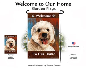 Welcome Garden Flag - Blonde Cavapoo 036A - Picture 1 of 1