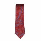 Ted Baker London Men’s Neck Tie Silk Red Floral Pattern Made in USA 3.5”Wx 58”L