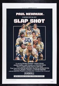 SLAP SHOT ✯ CineMasterpieces PAUL NEWMAN MOVIE POSTER HOCKEY FIGHT SLAPSHOT 1977 - Picture 1 of 1