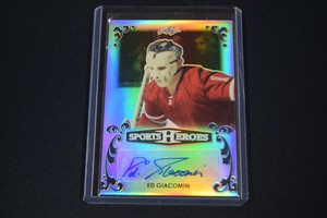 Ed Giacomin 2017 Leaf Metal Sports Heroes Autograph Signature Black /3