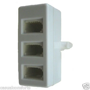 UK BT 431A TELEFONLEITUNG STECKER AUF 3 X STECKDOSEN DREI WEGE DREIFACH ADAPTER SPLITTER - Bild 1 von 2