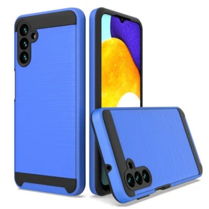 Brushed Textured Hybrid Armor Case for Samsung Galaxy A13 5G - Blue - Picture 1 of 1