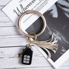 Round Key Ring Chains Leather Bracelet Bangle Keychain Tassel Gifts For Women US