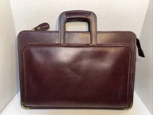 RARE Vintage Cambridge Premium Leather Portfolio Briefcase Maroon Work/Study - Bild 1 von 9
