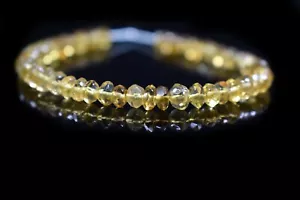 Hermosas cuentas de piedras preciosas con forma de rondelle facetadas de citrino de 4-6 mm para hacer joyas de 6"" - Imagen 1 de 6