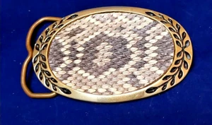 Real Eastern Rattlesnake Insert Belt Buckle made in USA - Picture 1 of 4