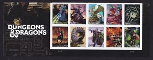 Scott #5909a Dungeons & Dragons Title Plate Block of 10 Forever Stamps - MNH UV - Picture 1 of 2