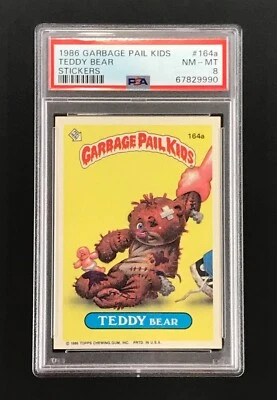 PSA 8 Garbage Pail Kids Series 4 1986 Teddy Bear #164a NM-MT (POP OF 10!) - Image 1 of 3